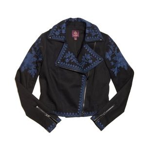 BRAND NEW w/tags Marchesa Voyage for ShopStyle Embroidered Moto Jacket